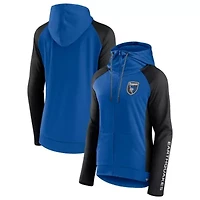 MLS Fanatics Blue/Black San Jose Earthquakes Iconic Raglan Full-Zip Hoodie