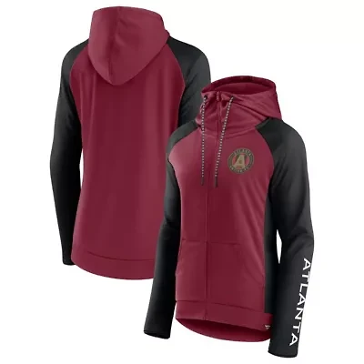 MLS Fanatics Red/Black Atlanta United FC Iconic Raglan Full-Zip Hoodie
