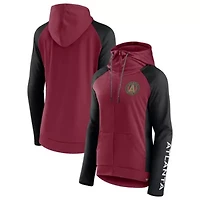 MLS Fanatics Red/Black Atlanta United FC Iconic Raglan Full-Zip Hoodie