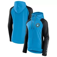 MLS Fanatics Blue/Black Charlotte FC Iconic Raglan Full-Zip Hoodie
