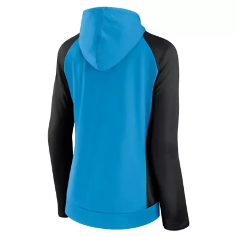 MLS Fanatics Blue/Black Charlotte FC Iconic Raglan Full-Zip Hoodie