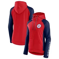 MLS Fanatics Red/Navy Chicago Fire Iconic Raglan Full-Zip Hoodie