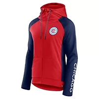 MLS Fanatics Red/Navy Chicago Fire Iconic Raglan Full-Zip Hoodie