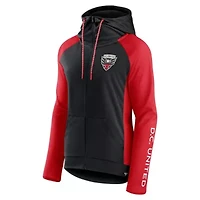 MLS Fanatics Black/Red D.C. United Iconic Raglan Full-Zip Hoodie