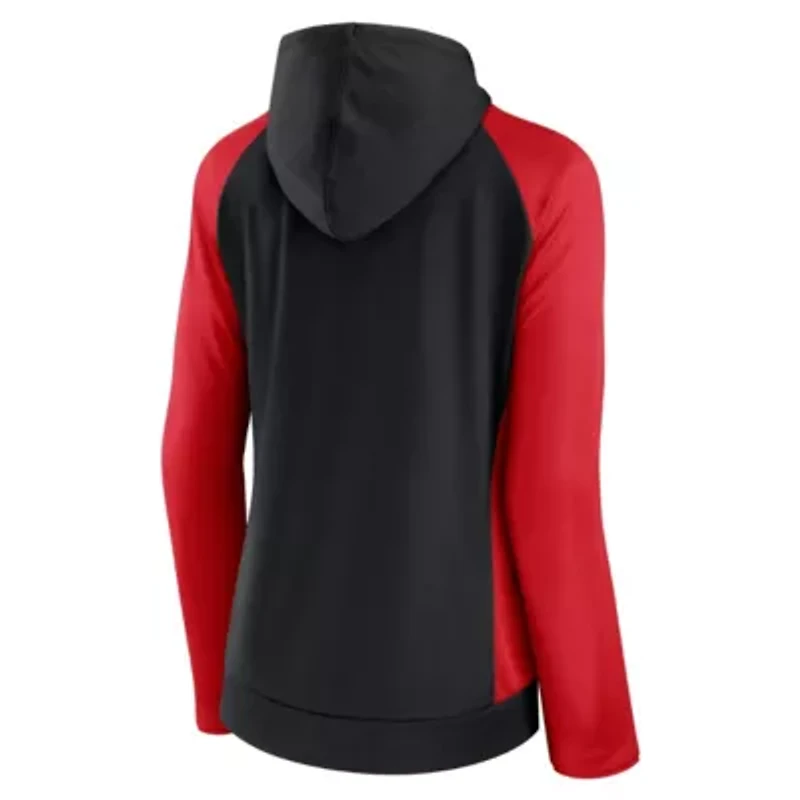 MLS Fanatics Black/Red D.C. United Iconic Raglan Full-Zip Hoodie
