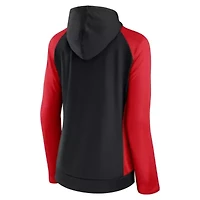 MLS Fanatics Black/Red D.C. United Iconic Raglan Full-Zip Hoodie