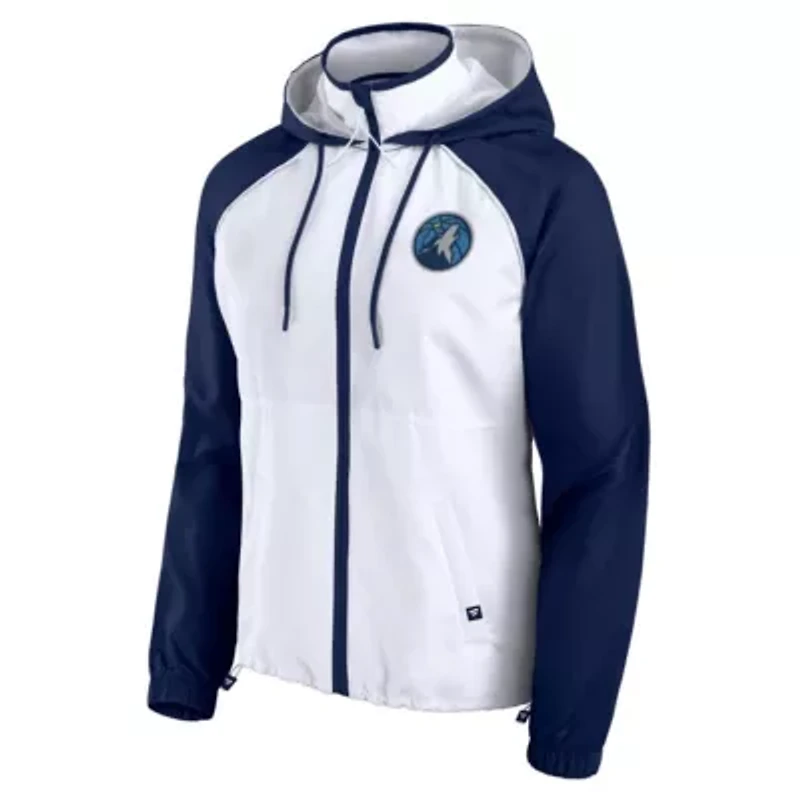 NBA Fanatics Minnesota Timberwolves Anorak Raglan Full-Zip Hoodie Jacket