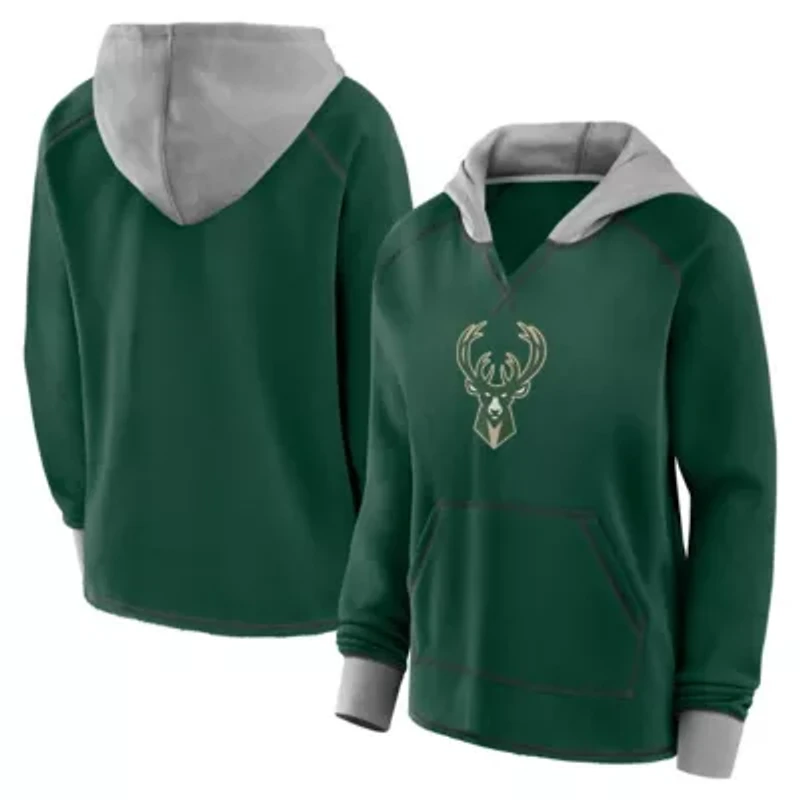 NBA Logo Athletic Hunter Milwaukee Bucks Boom Pullover Hoodie