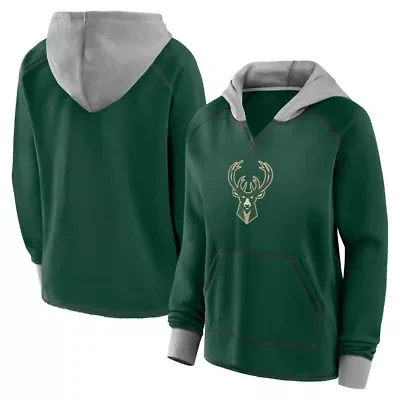 NBA Logo Athletic Hunter Milwaukee Bucks Boom Pullover Hoodie