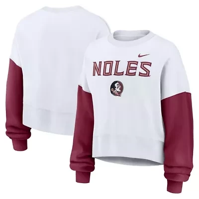 NCAA Nike Florida State Seminoles Oversized Color-Block Pullover Sweatshirt
