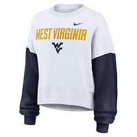 NCAA Nike West Virginia Mountaineers Oversized Color-Block Pullover Sweatshirt