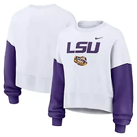 NCAA Nike LSU Tigers Oversized Color-Block Pullover Sweatshirt