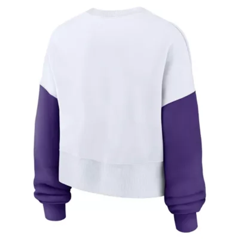 NCAA Nike LSU Tigers Oversized Color-Block Pullover Sweatshirt