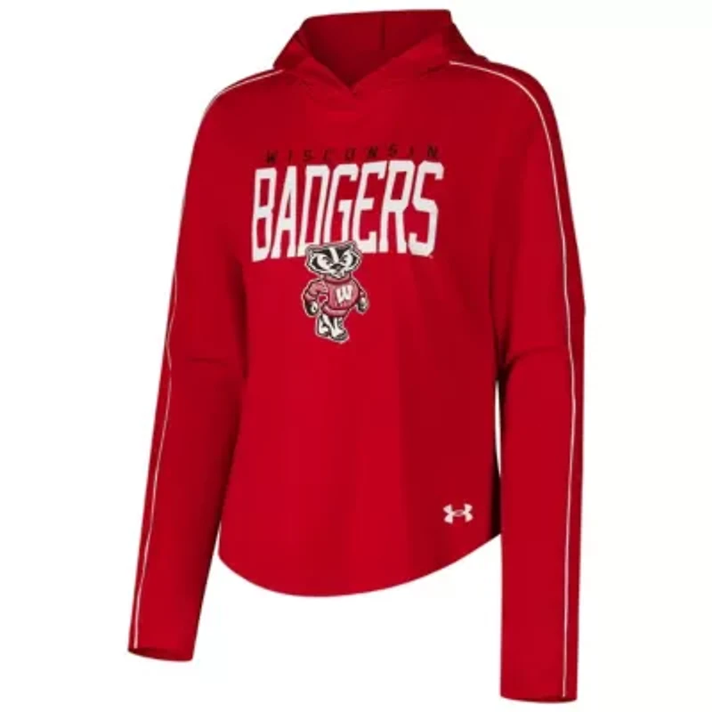 NCAA Under Armour Wisconsin Badgers Gameday Knockout Long Sleeve Hooded T-Shirt