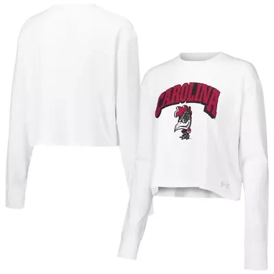 NCAA Under Armour South Carolina Gamecocks Inline All Day Tri-Blend Cropped Long Sleeve T-Shirt