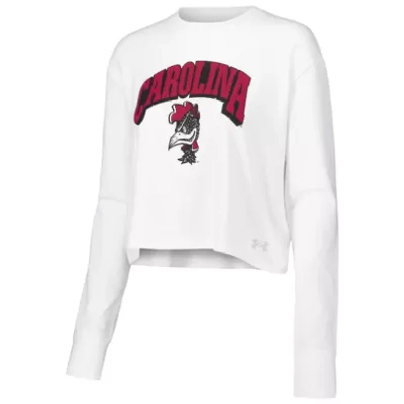 NCAA Under Armour South Carolina Gamecocks Inline All Day Tri-Blend Cropped Long Sleeve T-Shirt