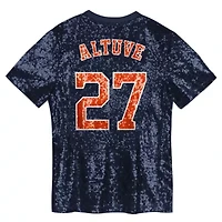 MLB Juniors Jose Altuve Houston Astros Name & Number Sequin V-Neck Top
