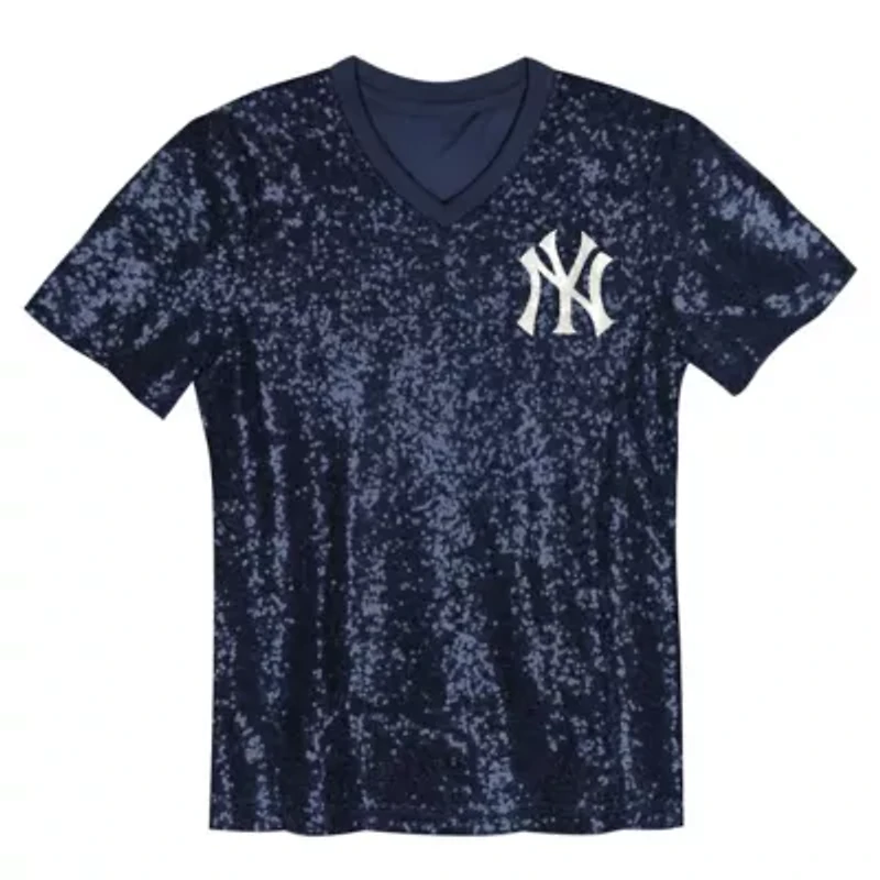 MLB Juniors Aaron Judge New York Yankees Name & Number Sequin V-Neck Top