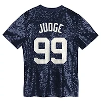 MLB Juniors Aaron Judge New York Yankees Name & Number Sequin V-Neck Top