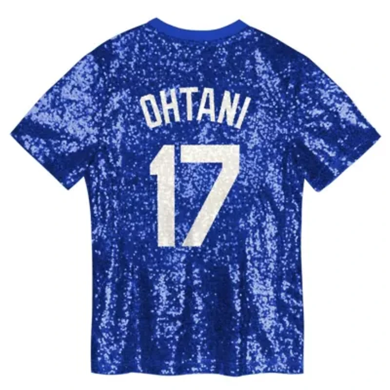 MLB Juniors Shohei Ohtani Los Angeles Dodgers Name & Number Sequin V-Neck Top