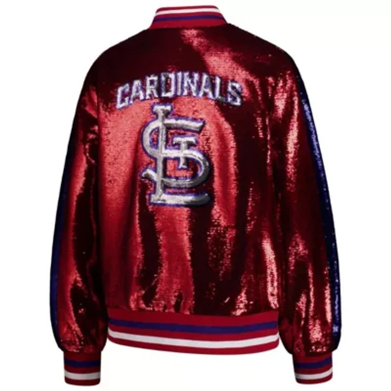 MLB St. Louis Cardinals Sequin Full-Zip Bomber Jacket