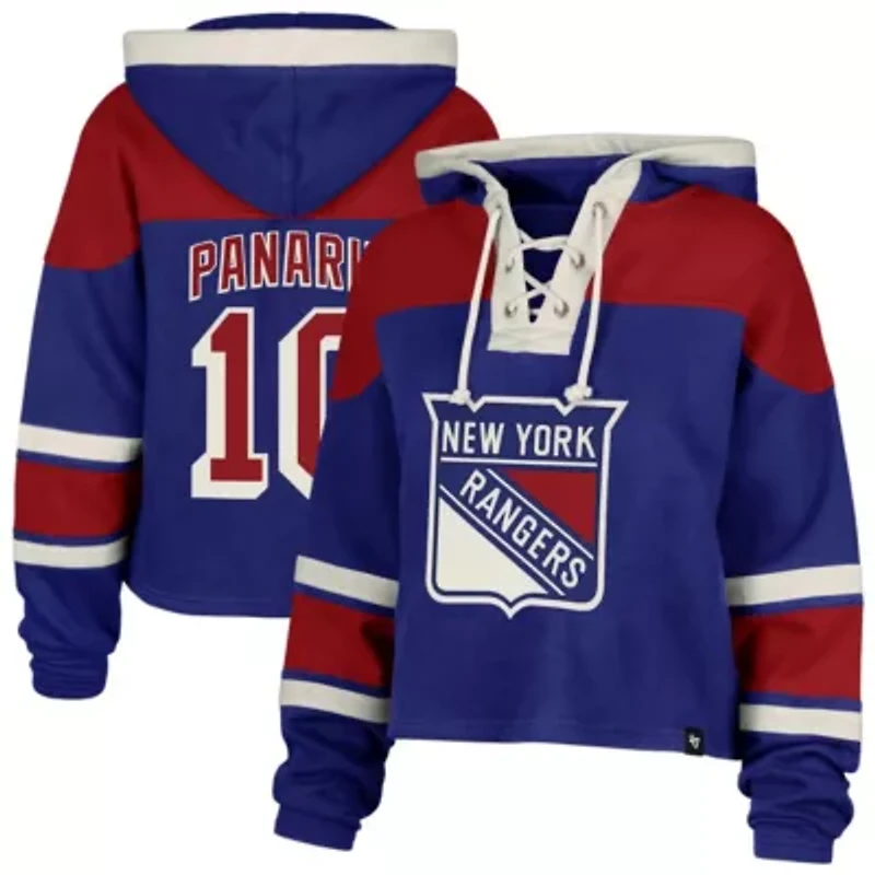 NHL Artemi Panarin New York Rangers Superior Lacer Cropped Pullover Hoodie