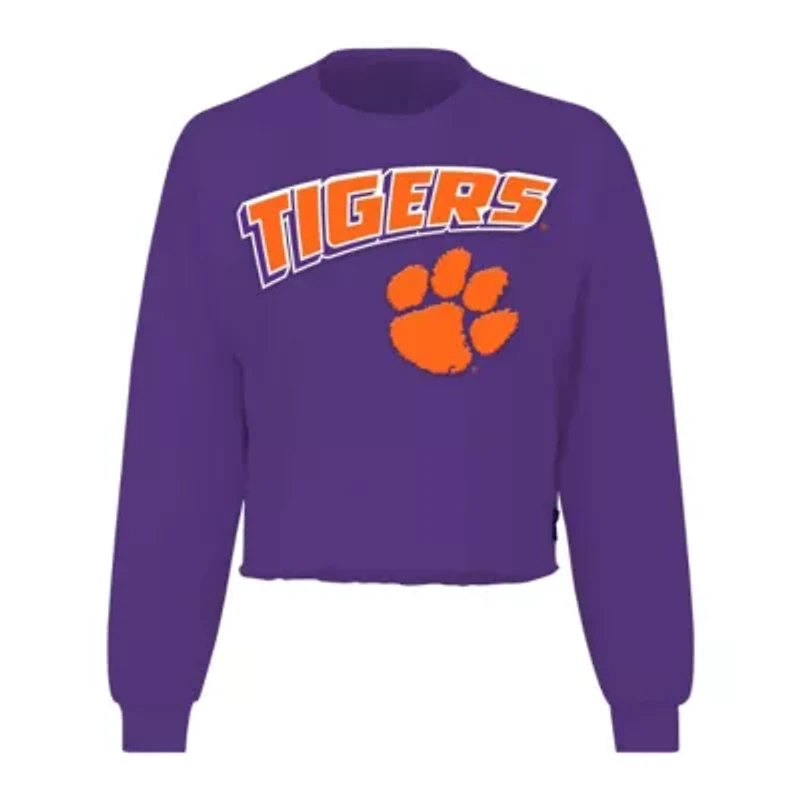 NCAA Clemson Tigers Slouchy Cropped Long Sleeve T-Shirt