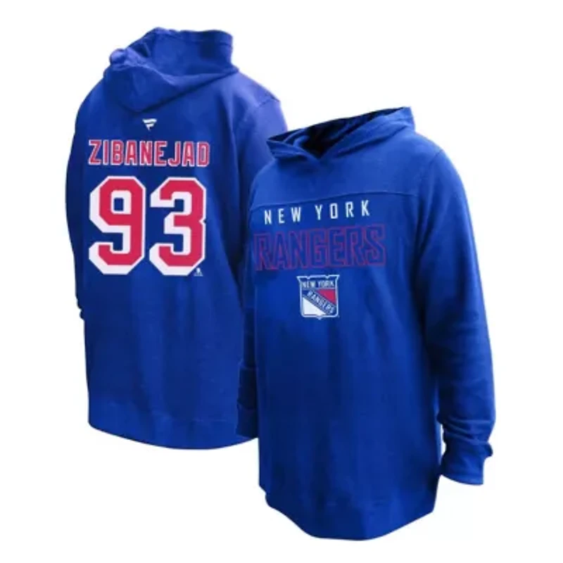 NHL Mika Zibanejad New York Rangers Plus Name & Number Thermal Pullover Hoodie