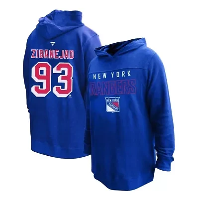 NHL Mika Zibanejad New York Rangers Plus Name & Number Thermal Pullover Hoodie