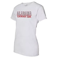 Alabama Crimson Tide NCAA Checkered Team Name Wavy Tri-Blend T-Shirt