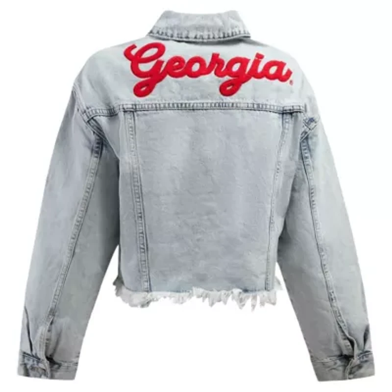 NCAA Georgia Bulldogs Lightwash Full-Button Jean Jacket
