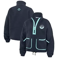 NHL Deep Sea Seattle Kraken Polar Fleece Half-Zip Jacket