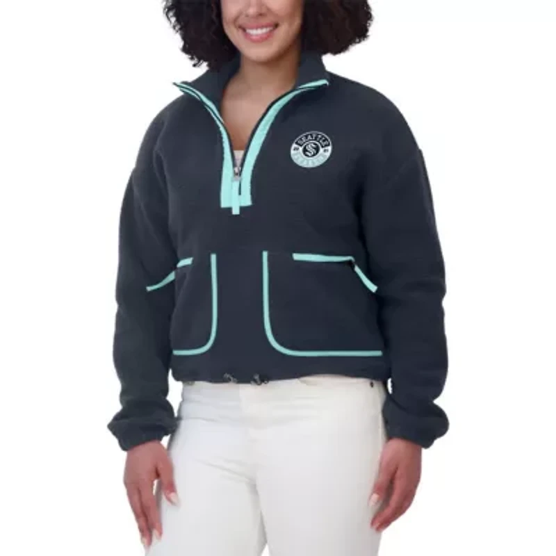NHL Deep Sea Seattle Kraken Polar Fleece Half-Zip Jacket