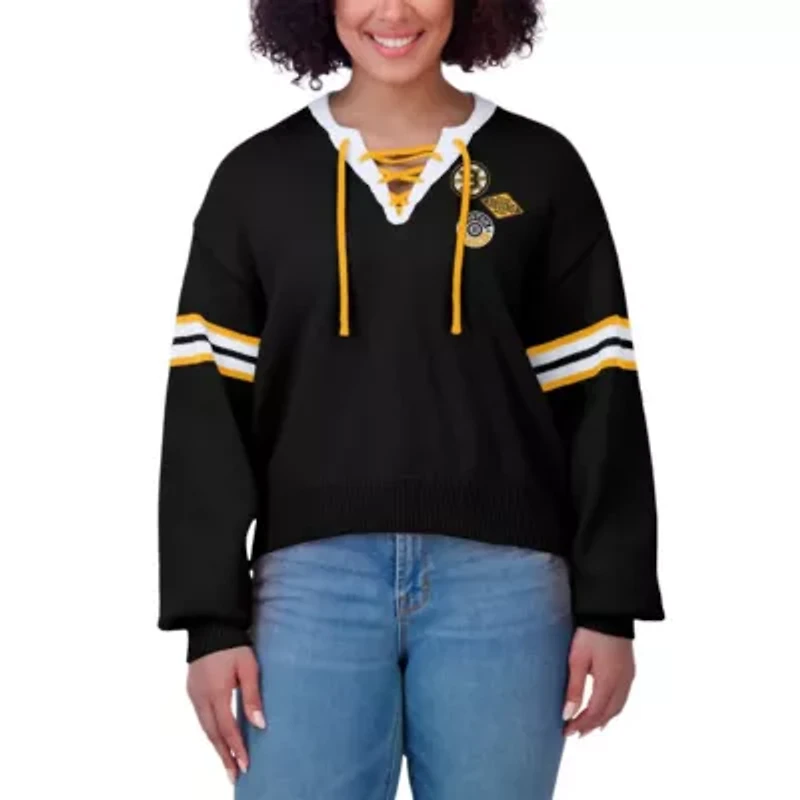 NHL Cropped Lace-Up Sweater
