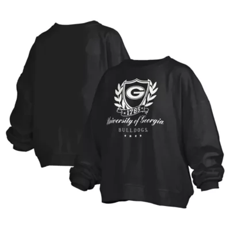 NCAA Georgia Bulldogs Big Aug Script Janice Oversized Pullover Sweatshirt