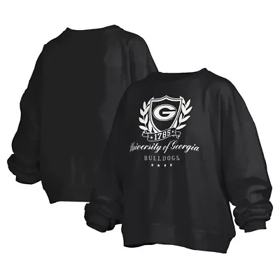 NCAA Georgia Bulldogs Big Aug Script Janice Oversized Pullover Sweatshirt