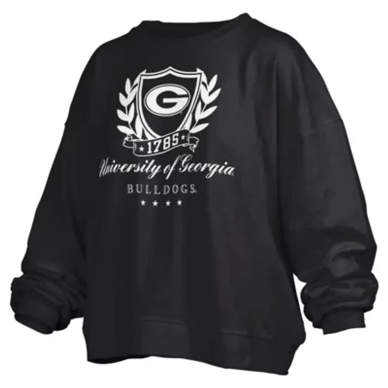 NCAA Georgia Bulldogs Big Aug Script Janice Oversized Pullover Sweatshirt