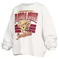 NCAA Florida State Seminoles Janice Retro Logo Oversized Pullover Sweatshirt