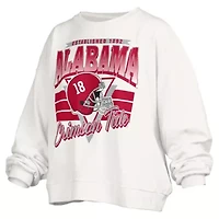 Alabama Crimson Tide NCAA Janice Retro Logo Oversized Pullover Sweatshirt