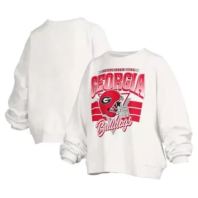 NCAA Georgia Bulldogs Janice Retro Logo Oversized Pullover Sweatshirt