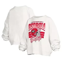 NCAA Georgia Bulldogs Janice Retro Logo Oversized Pullover Sweatshirt