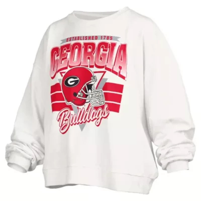 NCAA Georgia Bulldogs Janice Retro Logo Oversized Pullover Sweatshirt