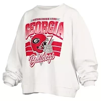 NCAA Georgia Bulldogs Janice Retro Logo Oversized Pullover Sweatshirt