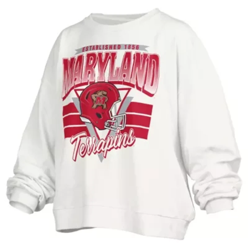 NCAA Maryland Terrapins Janice Retro Logo Oversized Pullover Sweatshirt