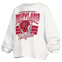 NCAA Maryland Terrapins Janice Retro Logo Oversized Pullover Sweatshirt