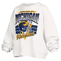 NCAA Michigan Wolverines Janice Retro Logo Oversized Pullover Sweatshirt