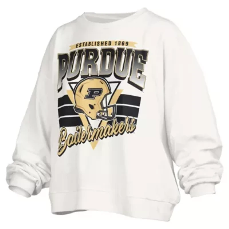NCAA Purdue Boilermakers Janice Retro Logo Oversized Pullover Sweatshirt