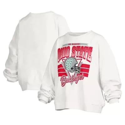 NCAA Ohio State Buckeyes Janice Retro Logo Oversized Pullover Sweatshirt