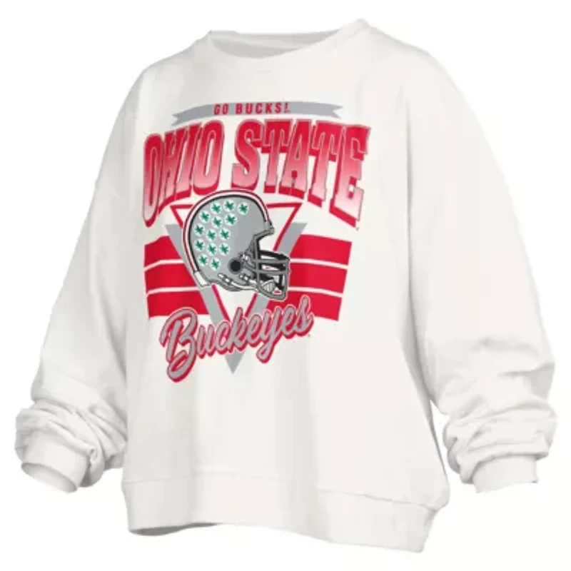 NCAA Ohio State Buckeyes Janice Retro Logo Oversized Pullover Sweatshirt