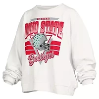 NCAA Ohio State Buckeyes Janice Retro Logo Oversized Pullover Sweatshirt